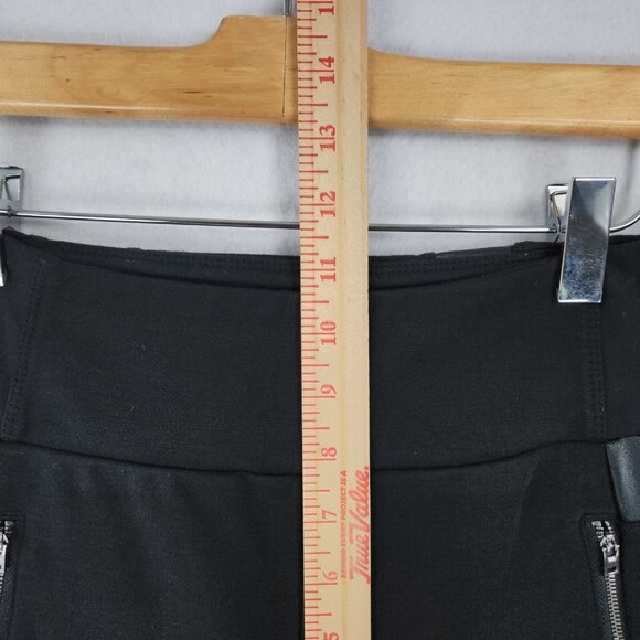 Athleta Pants Womens Small Black Luxe Ponte Faux Leather Trim Mid Rise Leggings - Picture 5 of 11